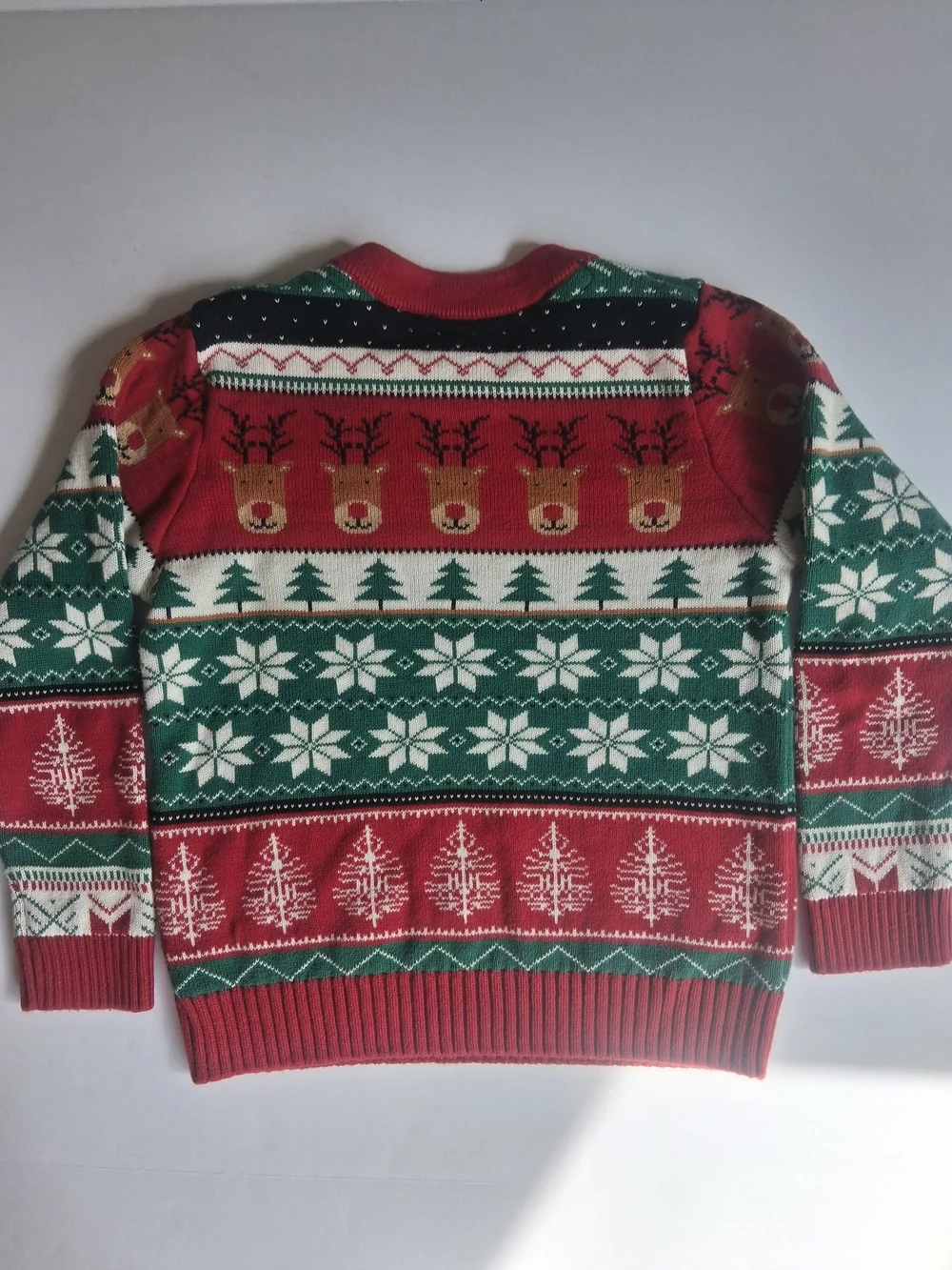 Kids 4T Gymboee Red & Green Reindeer Tree Snowflake 100% Cotton Holiday Sweater